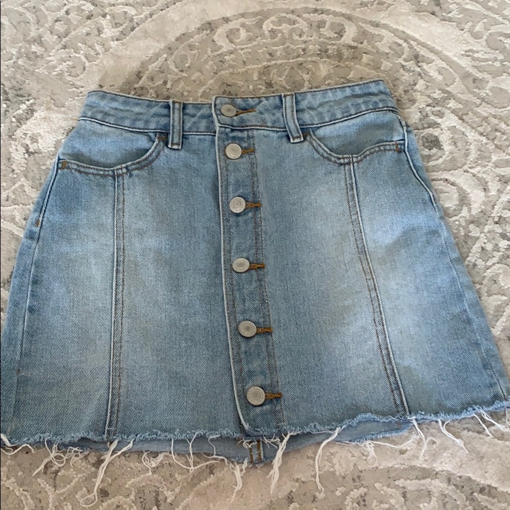 light wash pacsun jean skirt